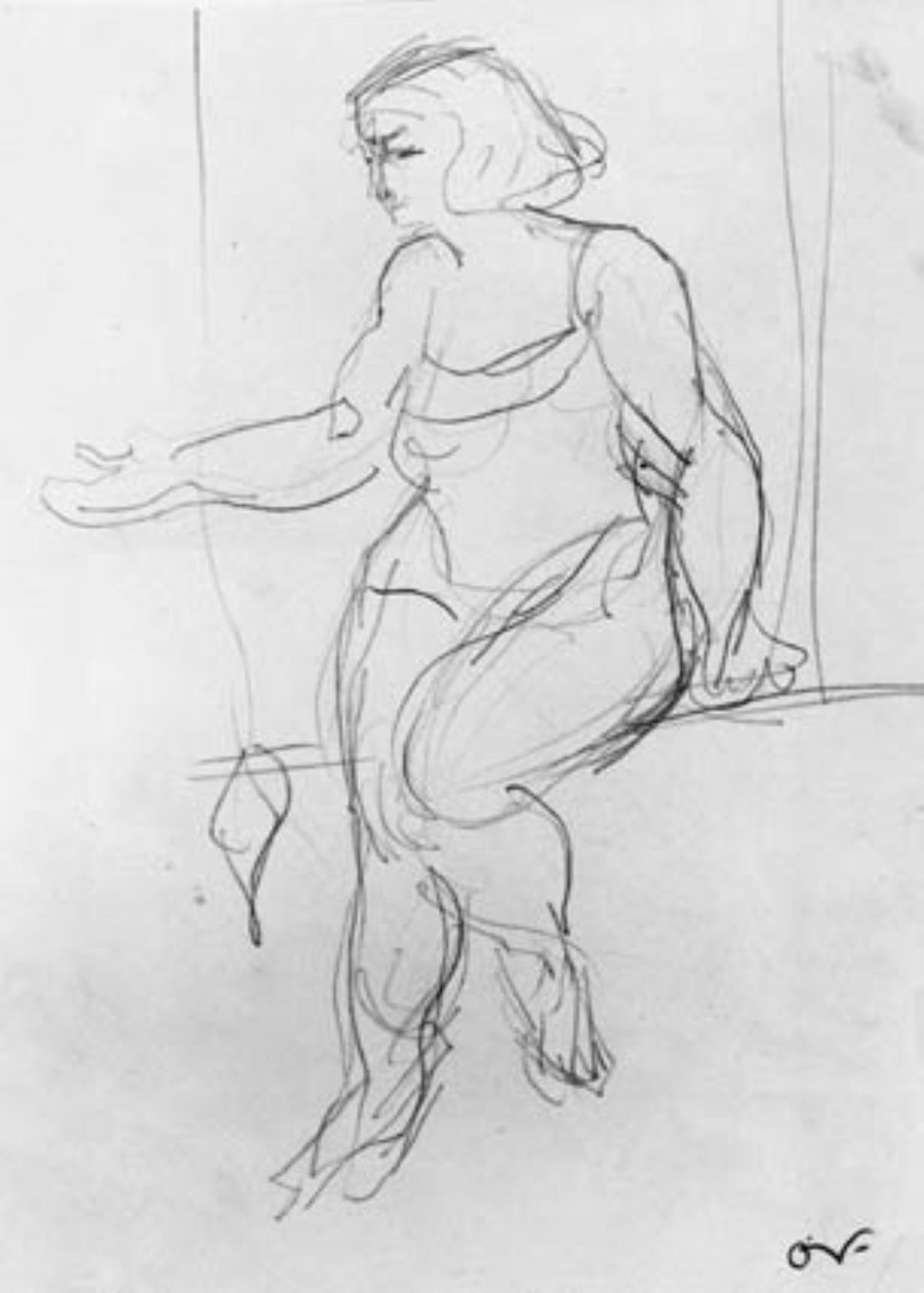 Női akrobata, trapézban ülve. alkotó: Emile Othon Friesz