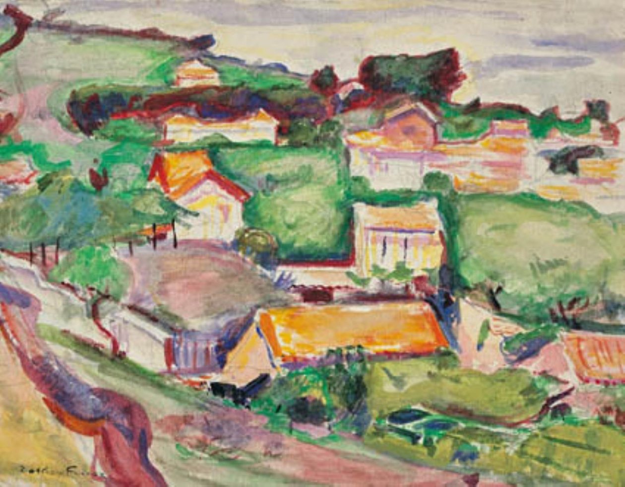 Kilátás egy falura alkotó: Emile Othon Friesz