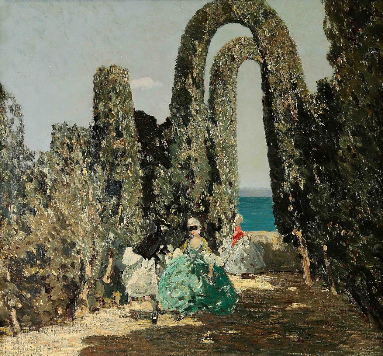 Álarcos hölgyek, c. 1909. alkotó: Emma Ciardi