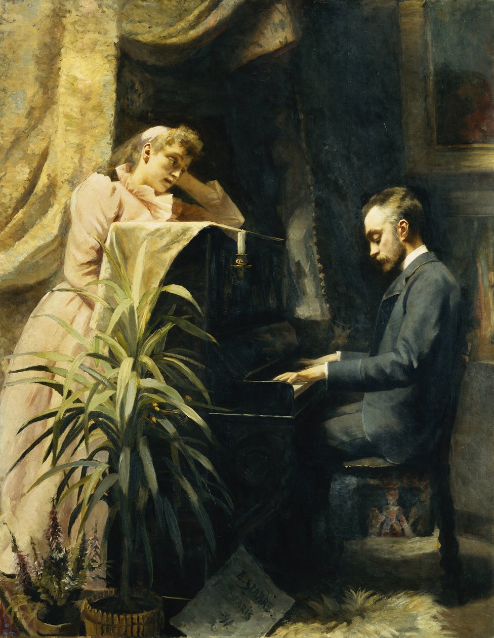 A zongoránál, 1891 alkotó: Emma Sparre