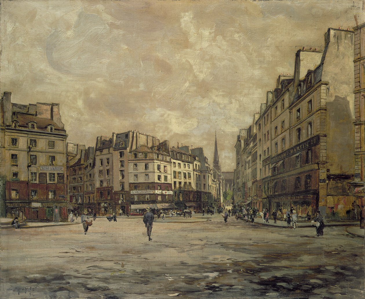 Place Maubert, Párizs, 1888 alkotó: Emmanuel Lansyer
