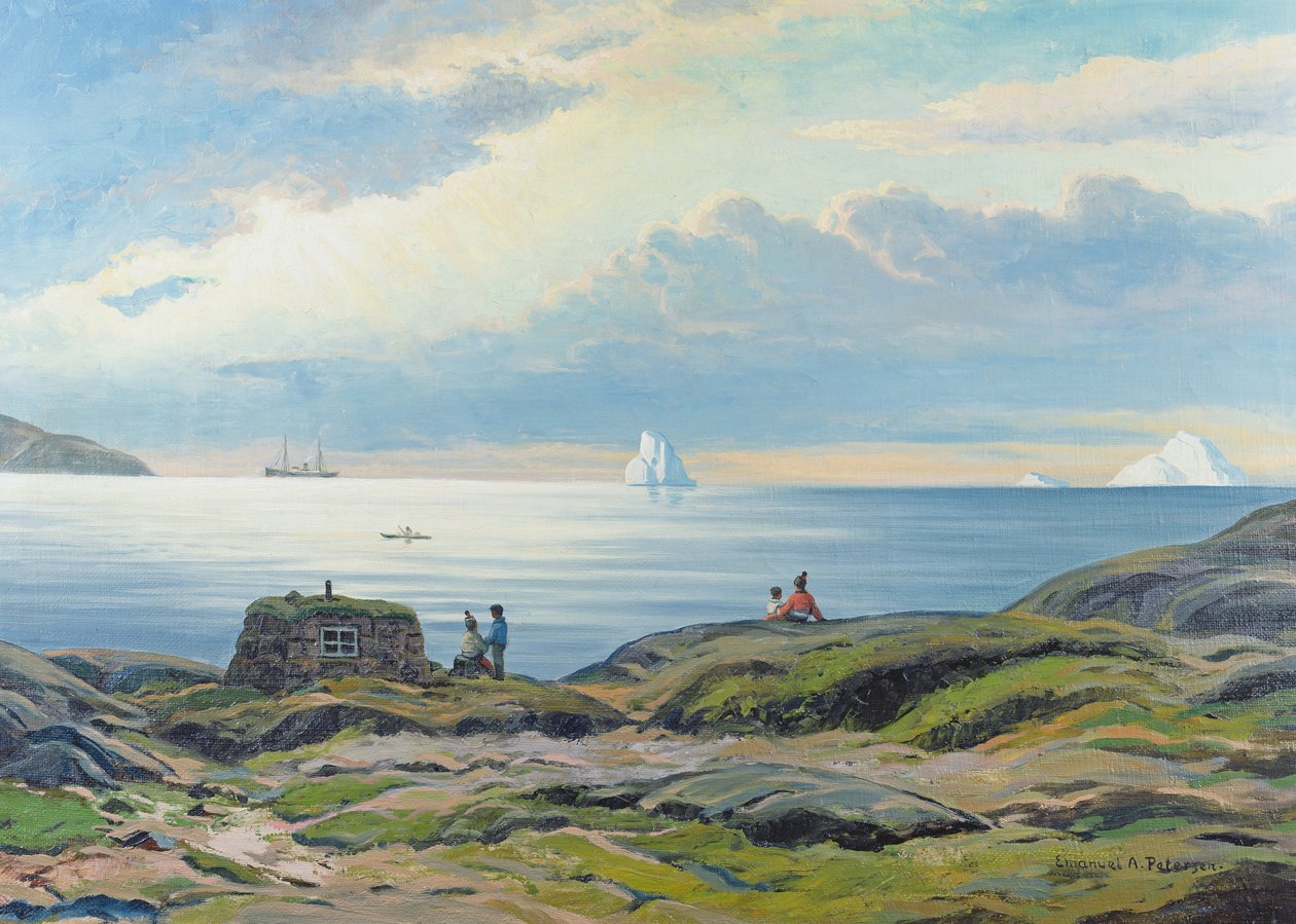 Tengerparti kilátás, Grönland alkotó: Emmanuel A. Petersen