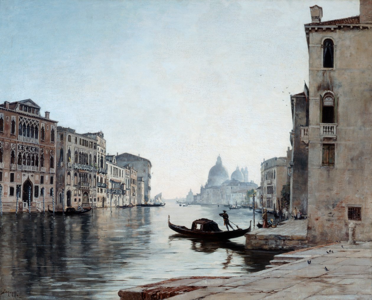Gondola a Canal Grandén, 1892. alkotó: Emmanuel Lansyer