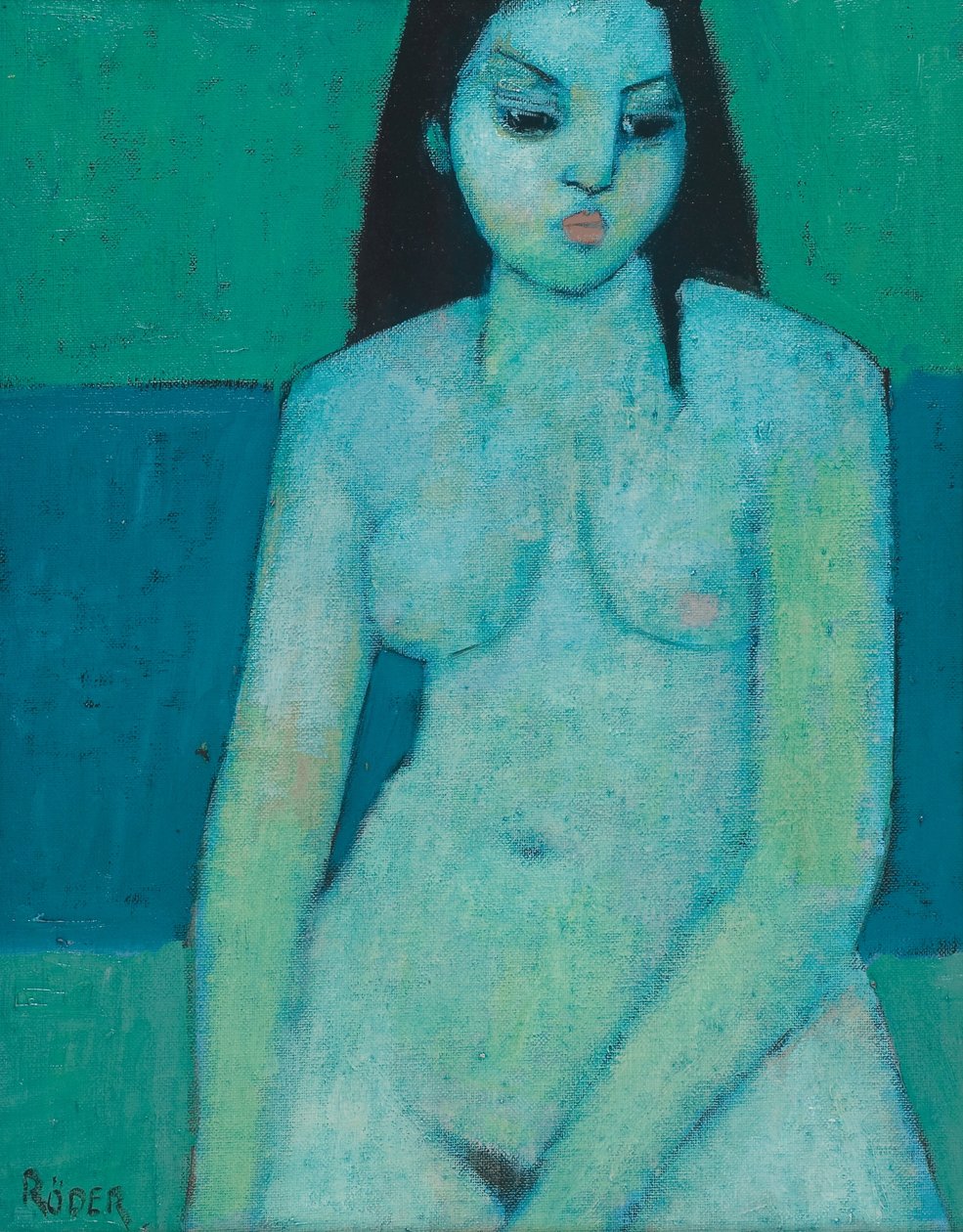 Angelina Nude (olaj a fedélzeten) alkotó: Endre Roder