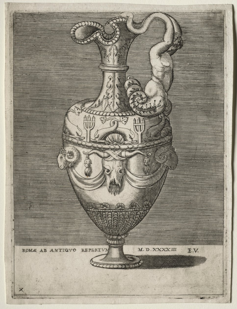 Delfinekkel díszített Ewer, 1543. alkotó: Enea Vico
