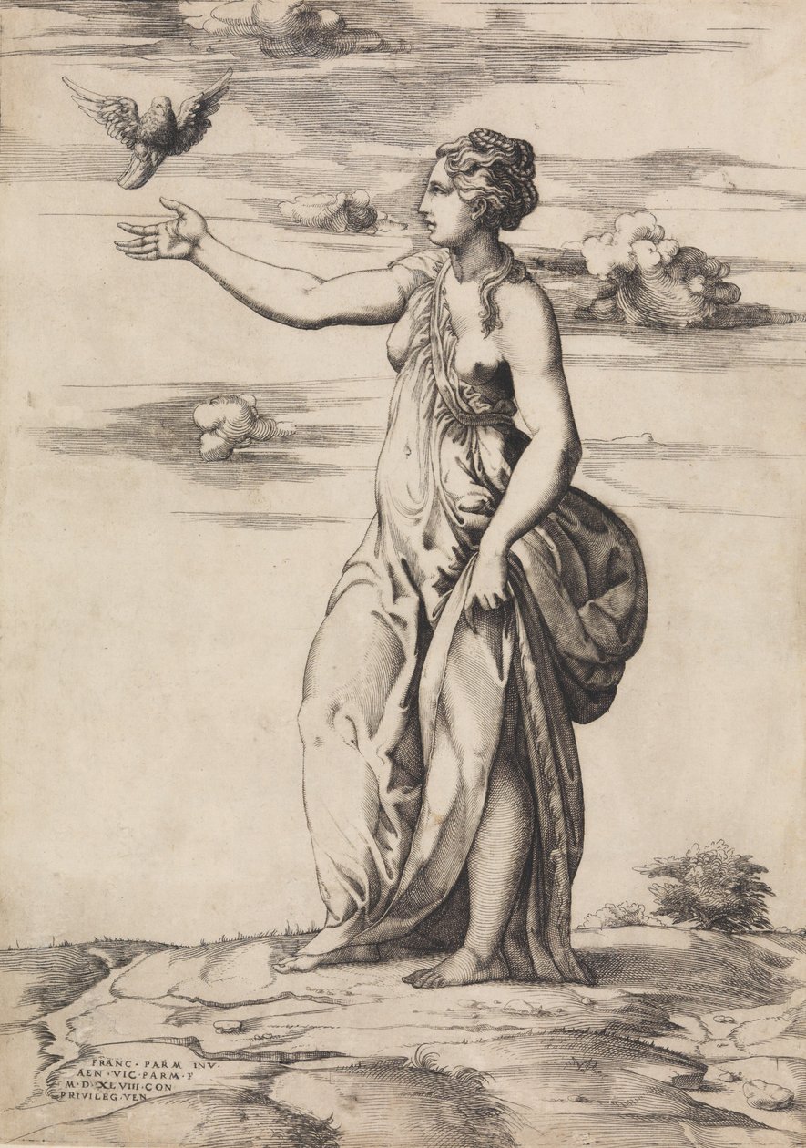 Proserpine Aesculapiust bagollyá változtatja, 1548. alkotó: Enea Vico