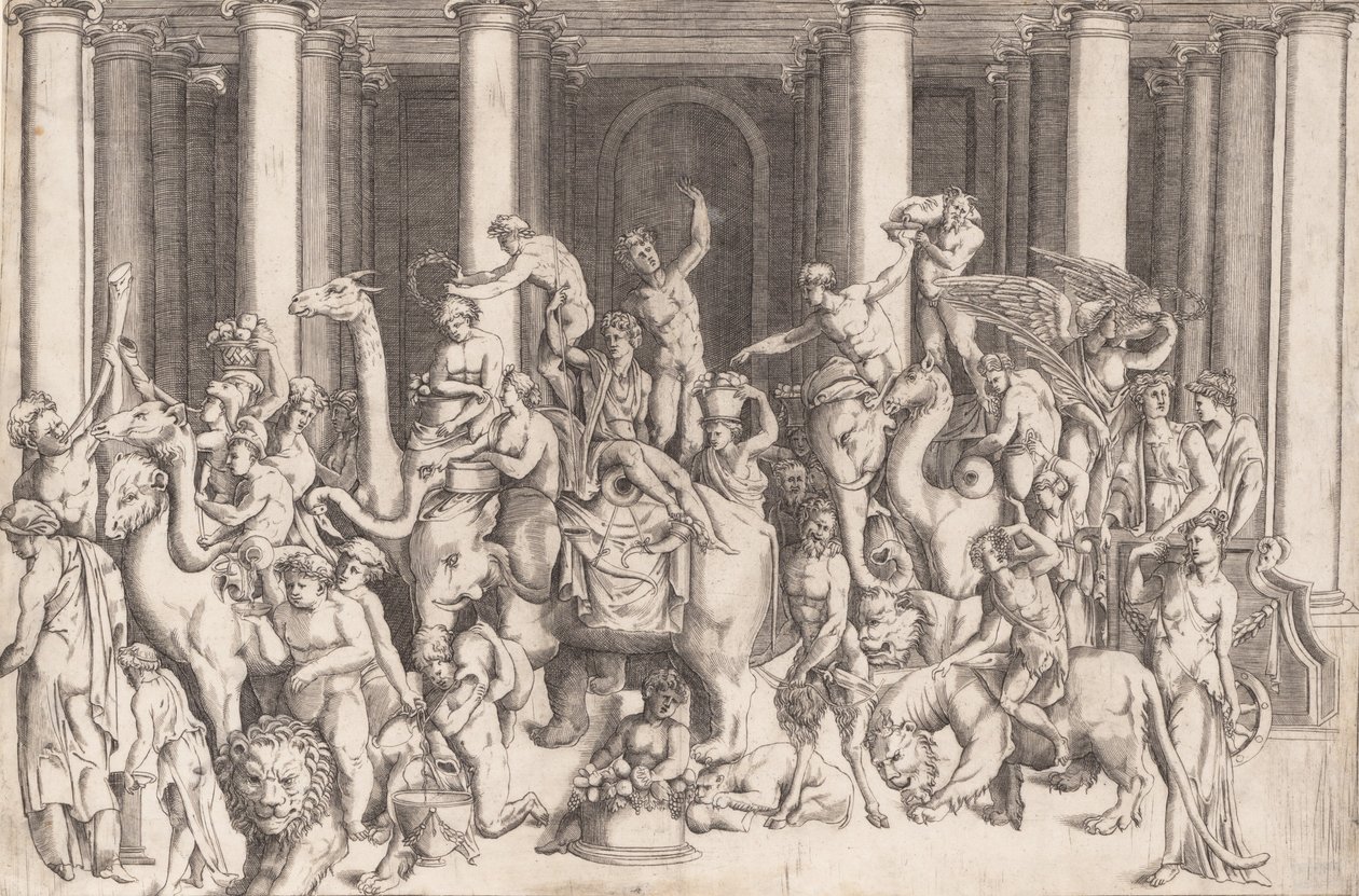 Bacchus indiai diadala, kb. 1542. alkotó: Enea Vico.