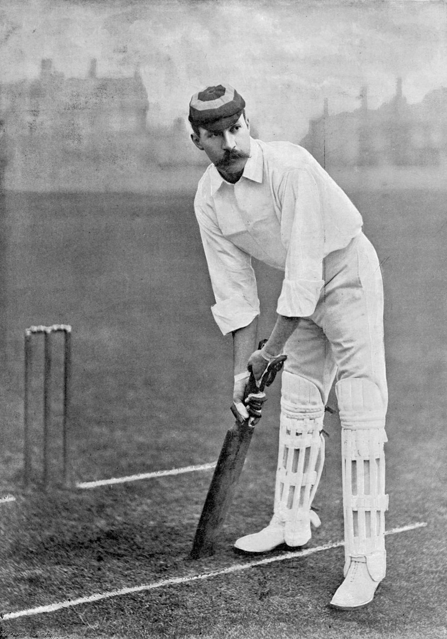 A.E. Stoddart, a Famous Cricketers and Cricket Groundsból, kiadó: Hudson and Kearns, 1895 alkotó: English Photographer