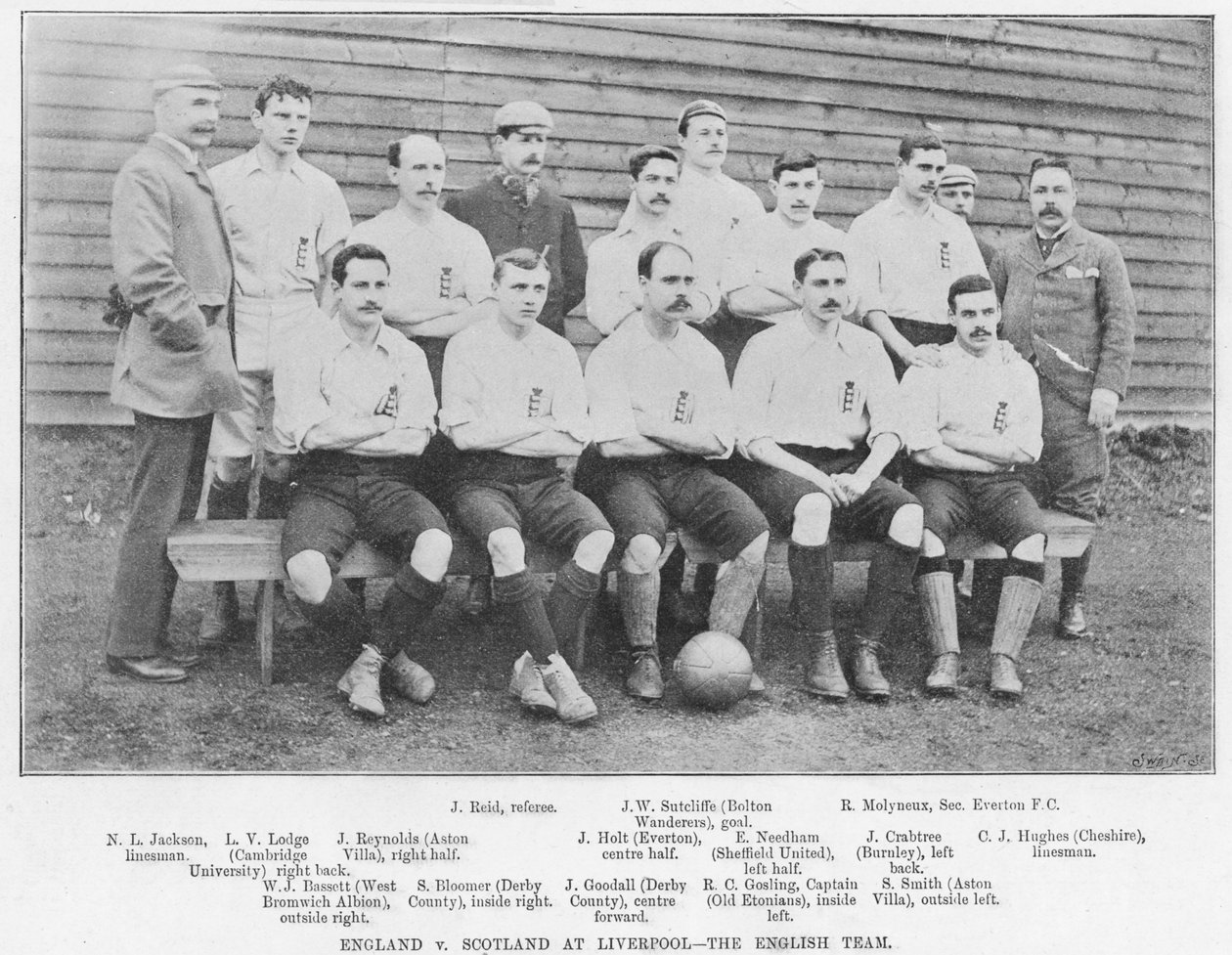 Anglia vs Skócia Liverpoolban: Az angol csapat, 1895 alkotó: English Photographer