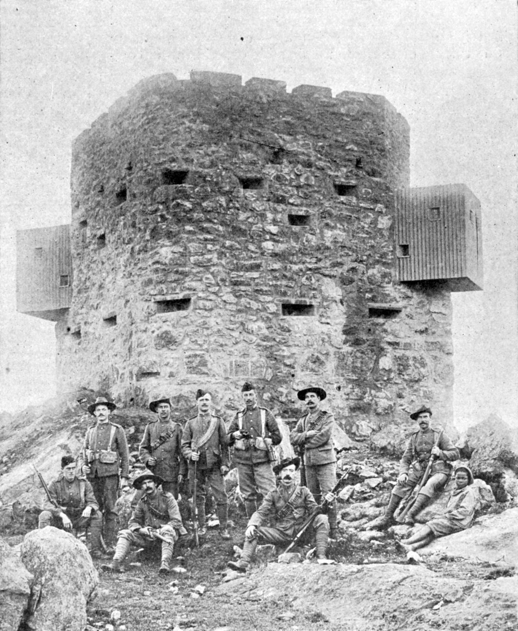 A dél-afrikai Transvaal és Orange River gyarmatokon jelenleg épülő új blokkház erődök egyike, illusztráció a Királyból, 1901. május 25. alkotó: English Photographer