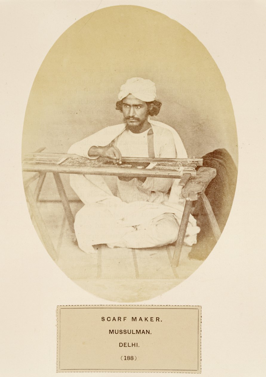 Scalf Maker, Mussulman, Delhi, The People of India, J. Forbes Watson, megjelent 1868 (albumnyomat) alkotó: English Photographer