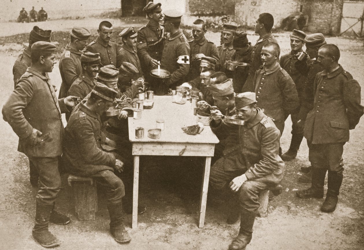 Hogyan bánnak a német hadifoglyokkal, miután elfogták őket (szépia fotó) alkotó: English Photographer