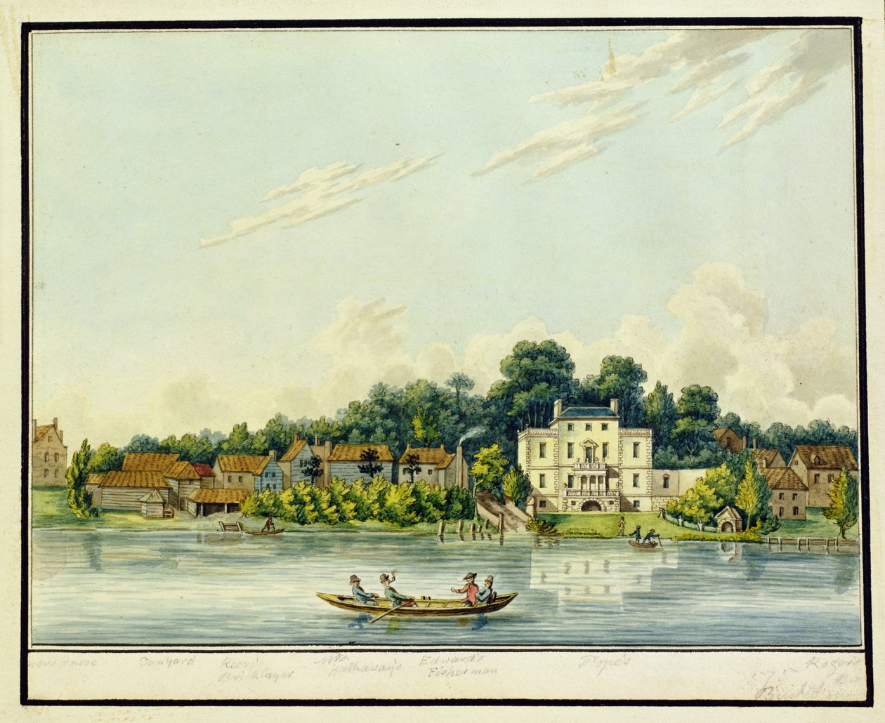 Alexander Popes Twickenham Villa, 1800 körül (wc papíron) alkotó: English School