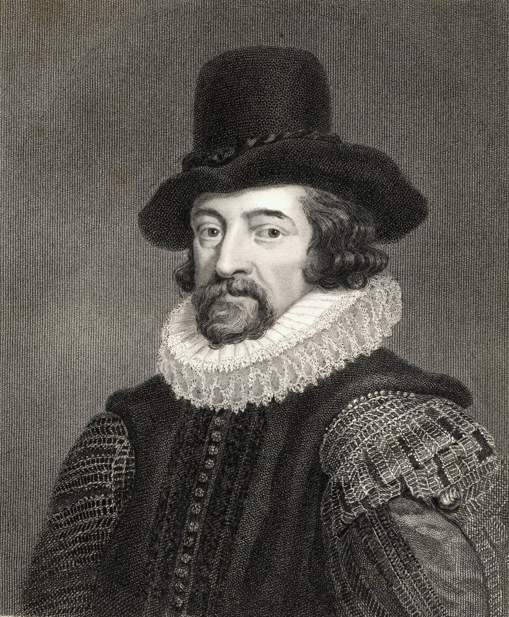 Francis Bacon, 1. báró (1561-1626) az 1833-ban kiadott "Gallery of Portraits"-ból. alkotó: English School