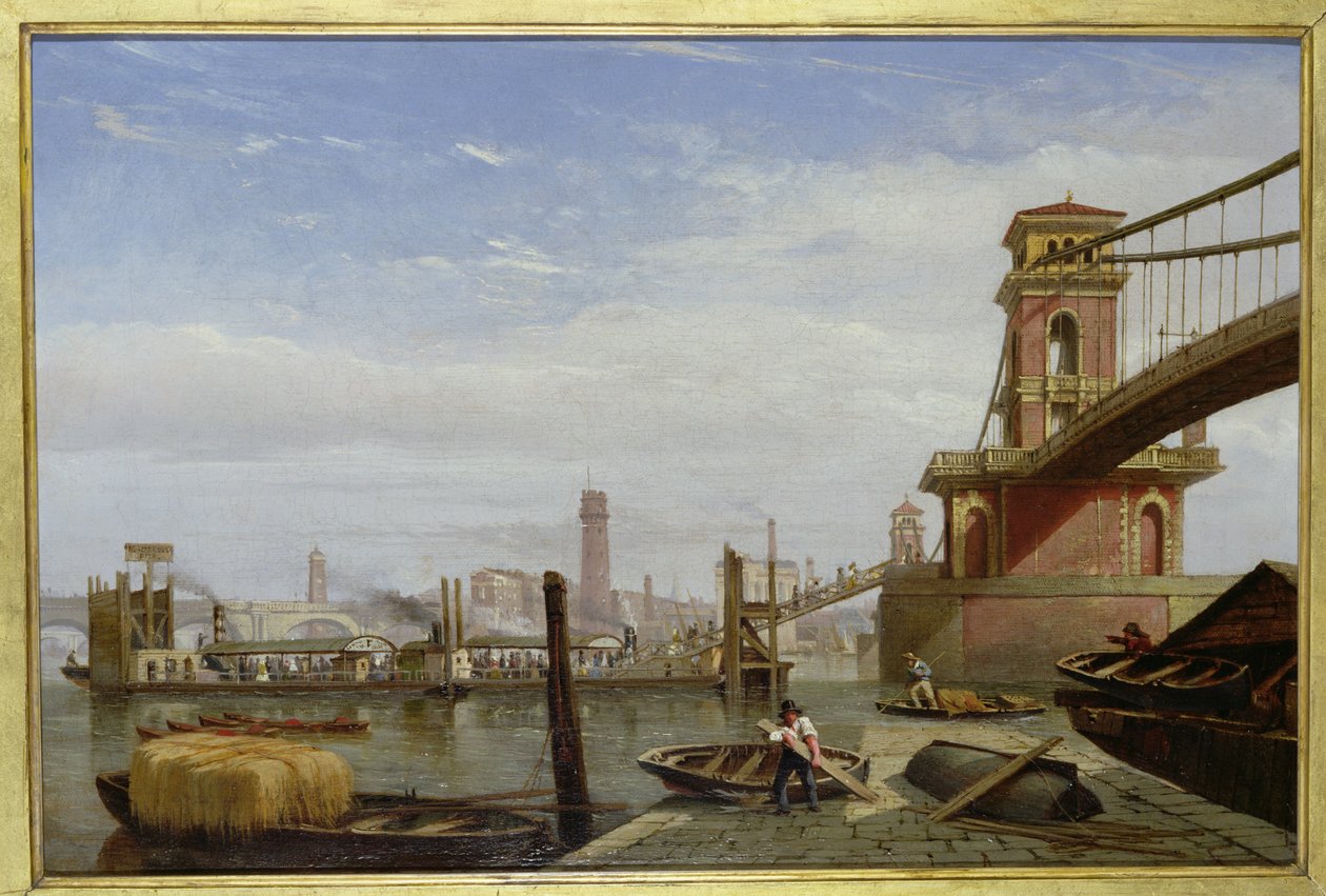 Hungerford Pier, 1850 körül alkotó: English School