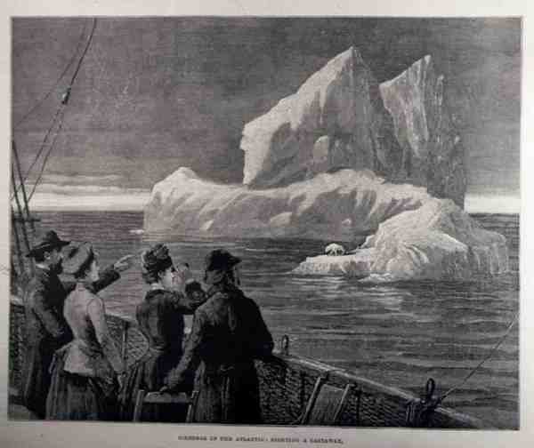 Icebergs in the Atlantic: Sighting a Castaway, The Illustrated London News, 1887. június 18. alkotó: English School