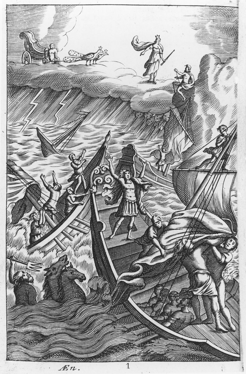 Illusztráció Vergilius (Kr. e. 70-19) „Az Aeneis” című művéből alkotó: English School