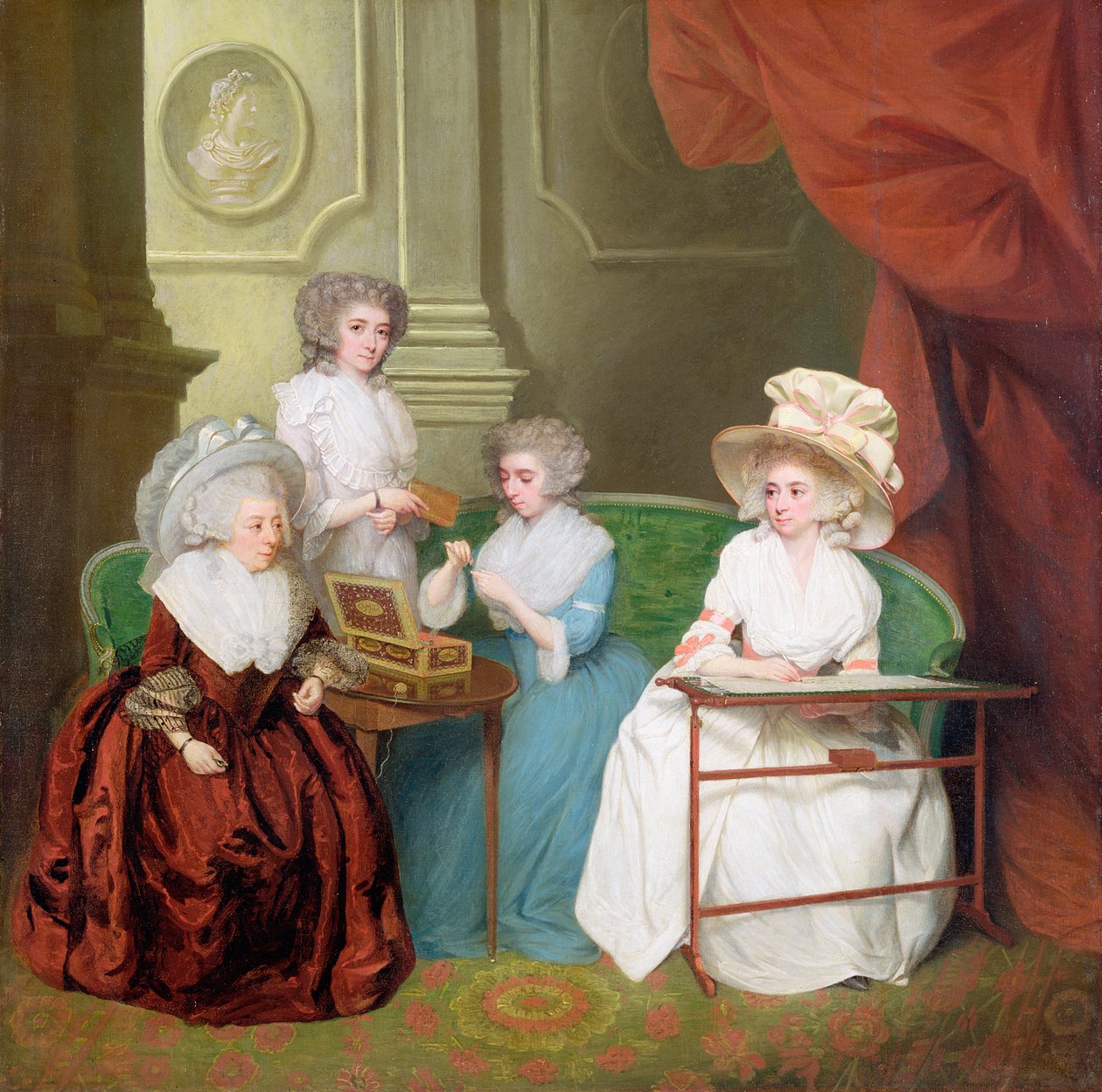 Lady Jane Mathew és lányai, 1790 körül alkotó: English School