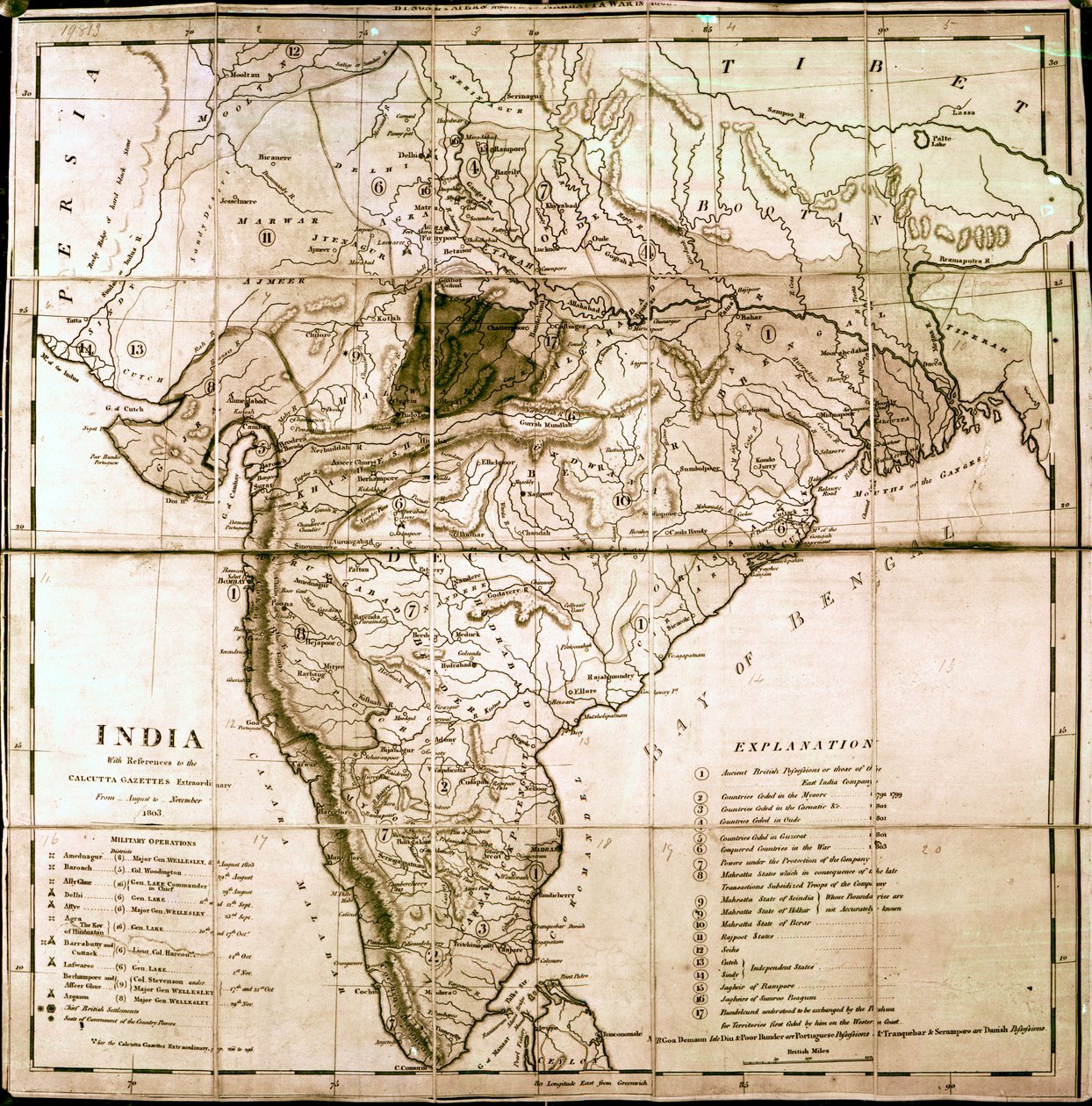 India térképe, 1803 alkotó: English School