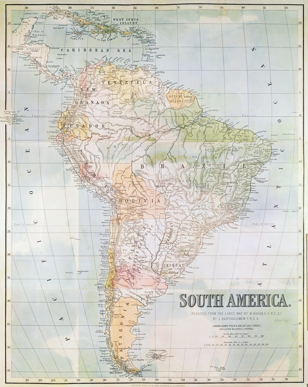 Dél-Amerika térképe alkotó: English School
