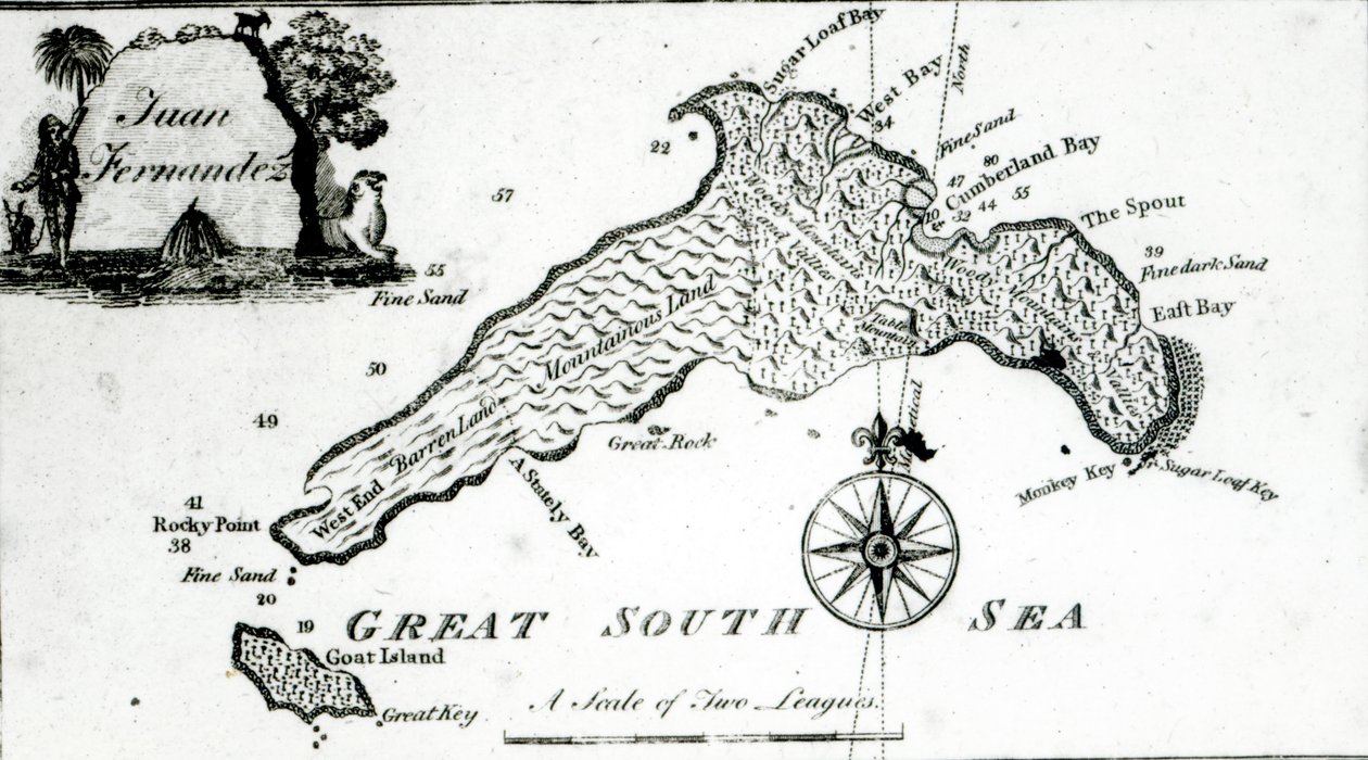 Dél-csendes-óceáni sziget térképe, 1800 alkotó: English School