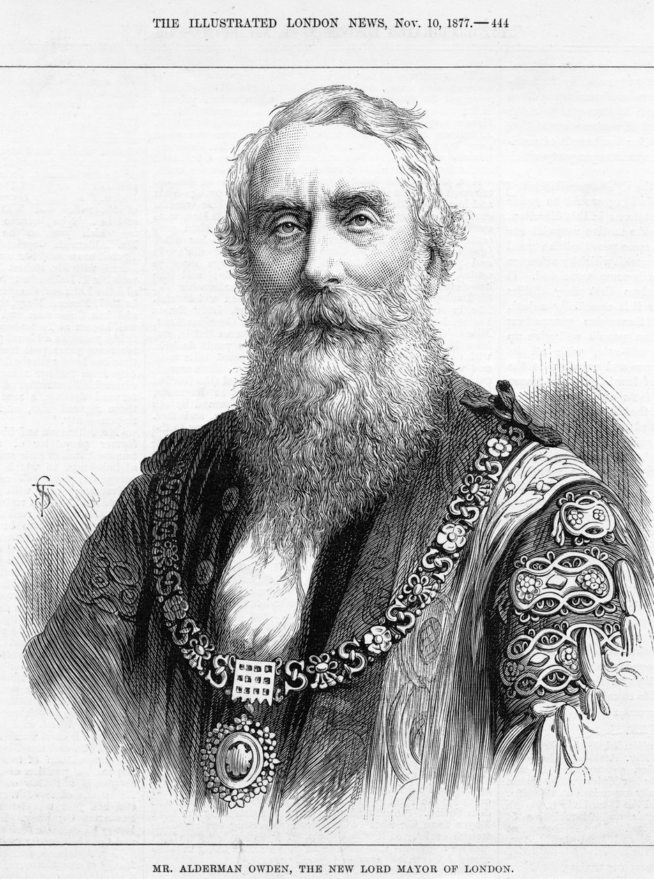 Mr. Alderman Owden, London új polgármestere, illusztráció a „The Illustrated London News”-ból, 1877 alkotó: English School