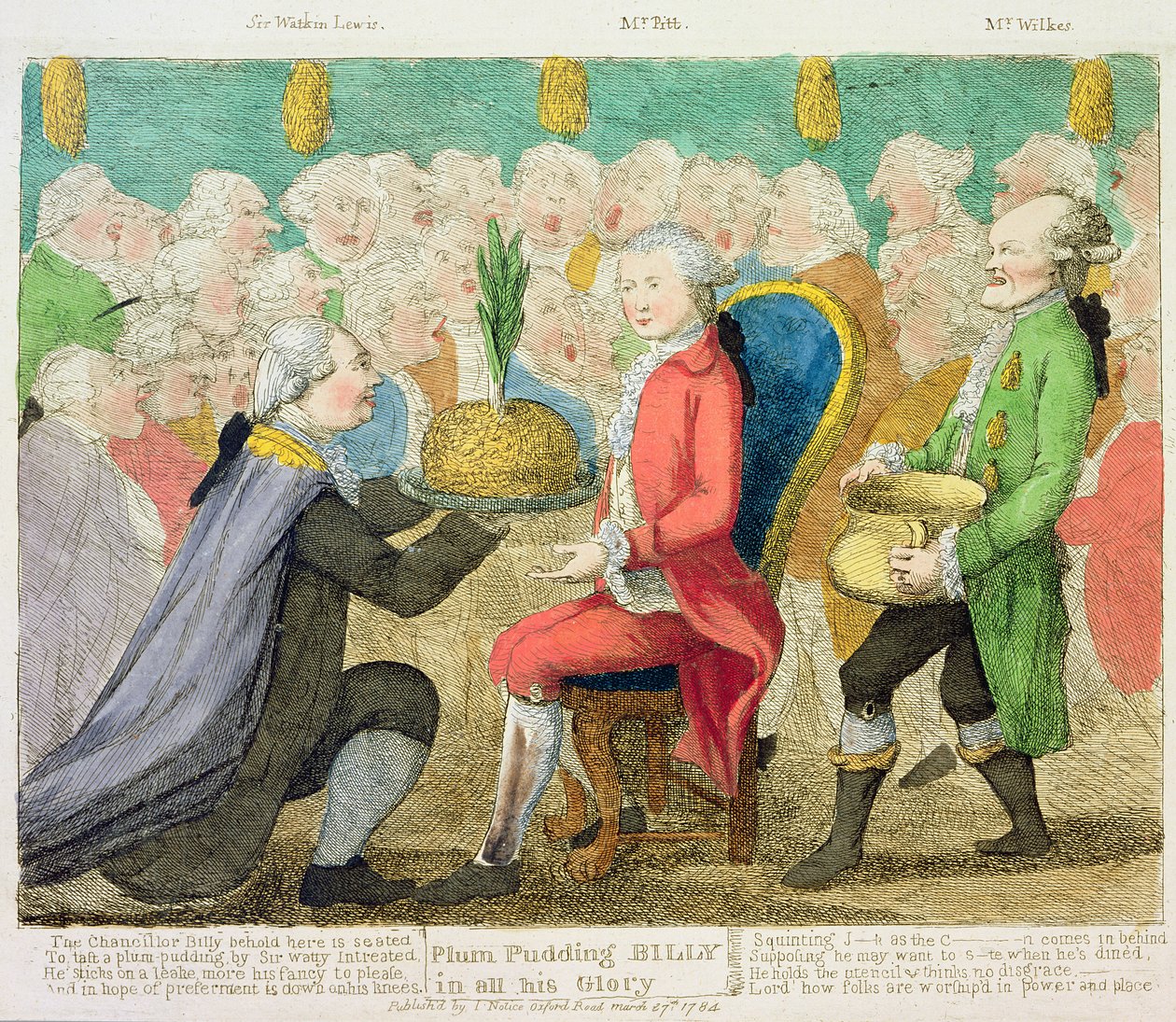 "Plum Pudding Billy in all his Glory", 1784 (színes metszet) alkotó: English School