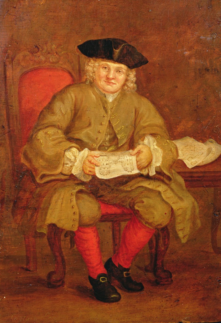 Coram kapitány portréja (olaj, papír) alkotó: English School