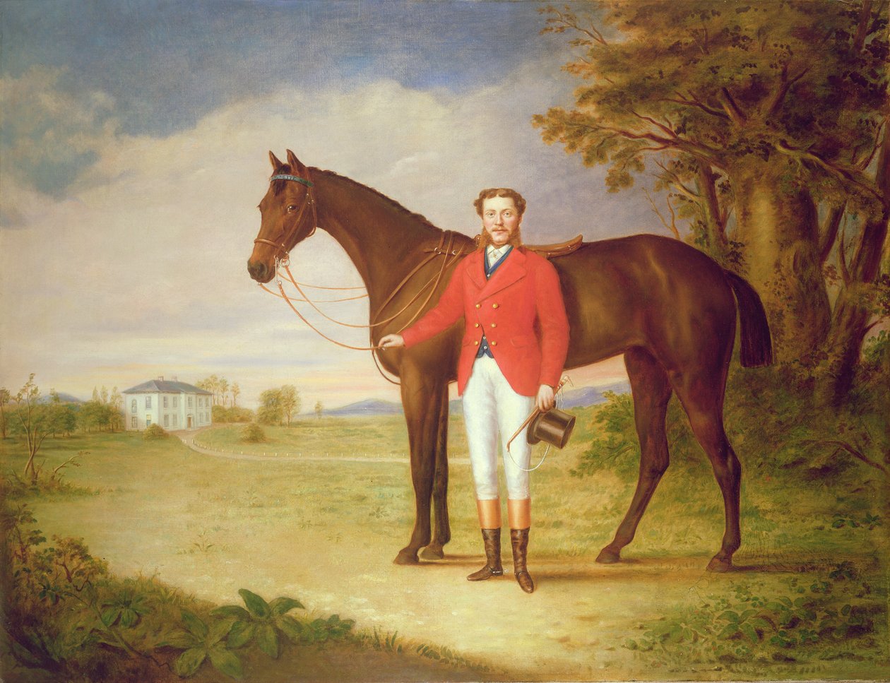 Egy úriember portréja a lovával, 1840 körül (80978-as pár) alkotó: English School