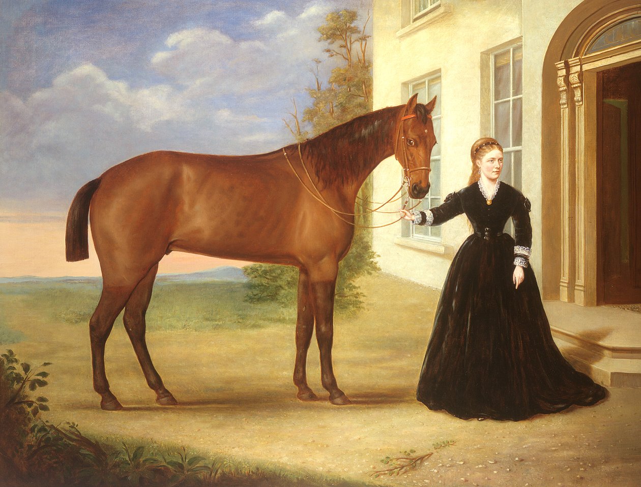 Portré egy hölgyről a lovával, 1840 körül (80977 pár) alkotó: English School