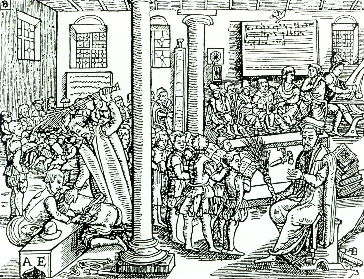 Iskolai jelenet a Tudor-időkben alkotó: English School