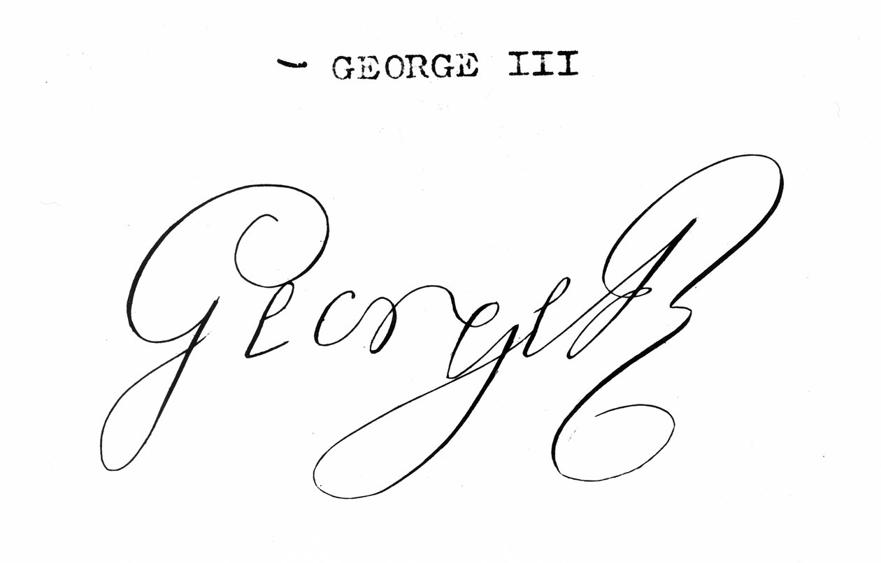 György király aláírása (1738-1820) alkotó: English School