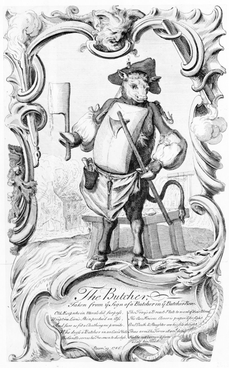 A hentes, 1746-ban jelent meg alkotó: English School