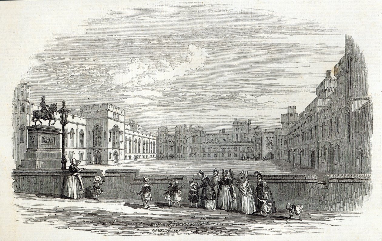The Great Quadrangle, Windsor Castle, a „The Illustrated London News”-ból, 1846. október 10. alkotó: English School