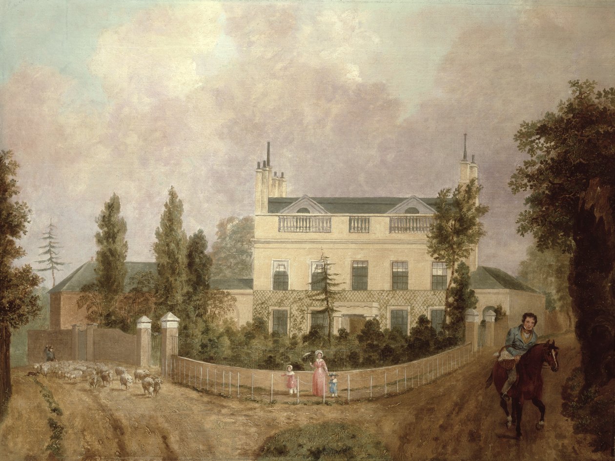 Egy tájház látképe, 1840 körül alkotó: English School
