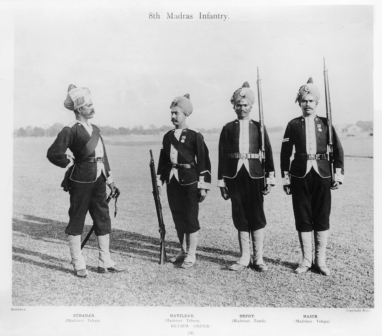 8. Madras gyalogság, 1897 körül (f/w fotó) alkotó: English Photographer