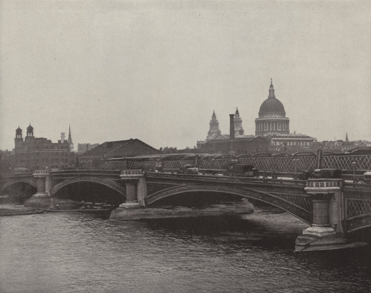 Blackfriars Bridge (fekete-fehér fotó) alkotó: English Photographer