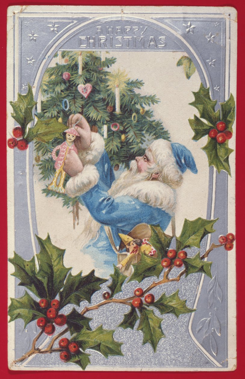 "A Happy Christmas", Victorian card (chromolitho) alkotó: English School
