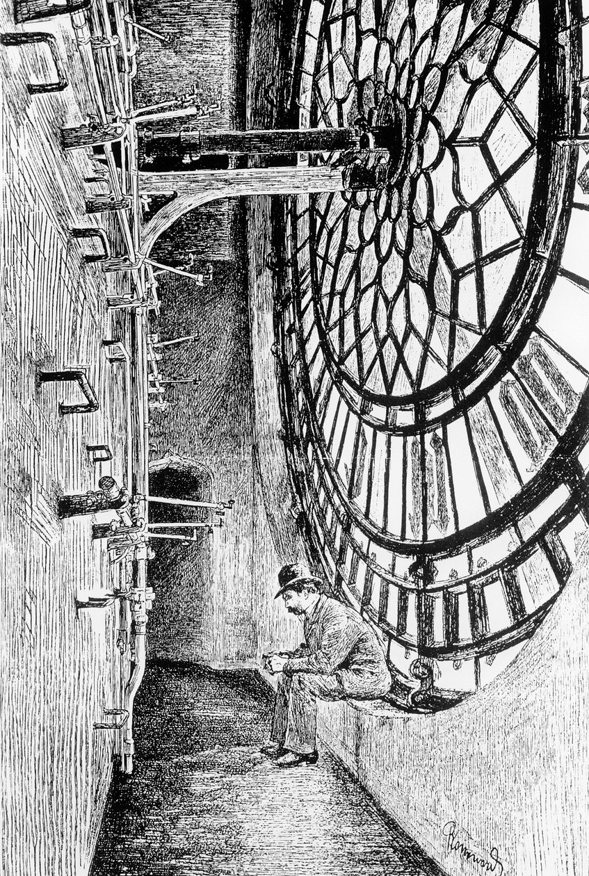 Big Ben óratárcsa mögött alkotó: English School