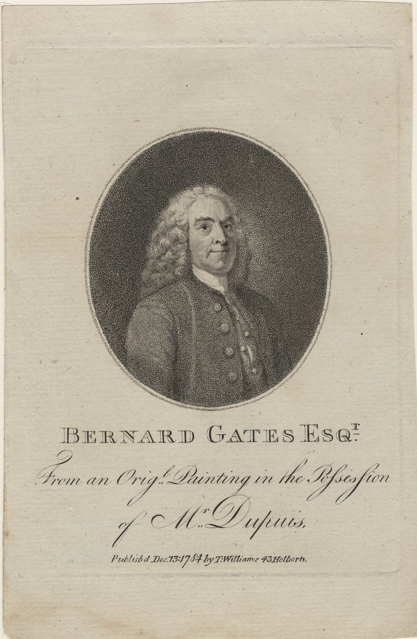 Bernard Gates, 1784 (csúcsmetszet) alkotó: English School