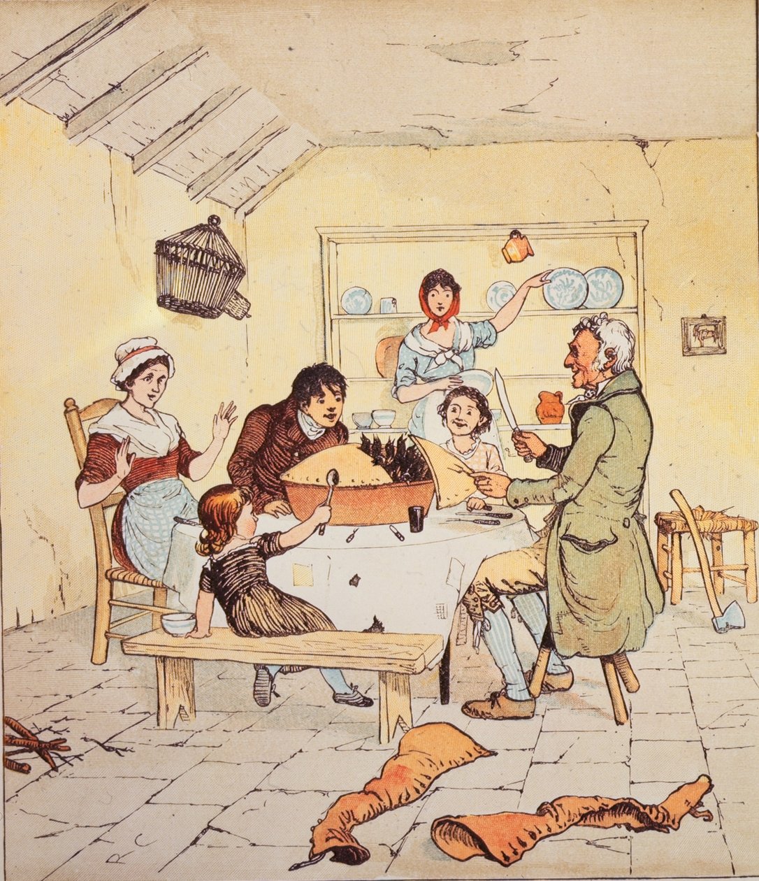 Feketerigók a pitében alkotó: English School