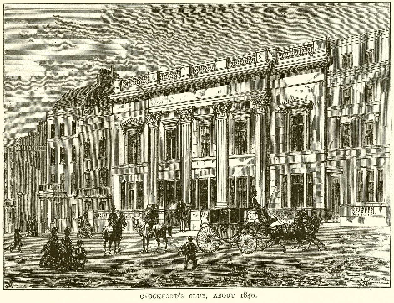 Crockfords Club, 1840 körül alkotó: English School