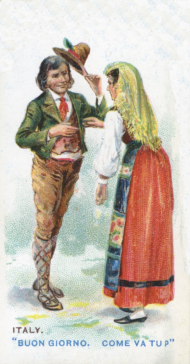 Szokásos üdvözlet Olaszországban, 1907 alkotó: English School
