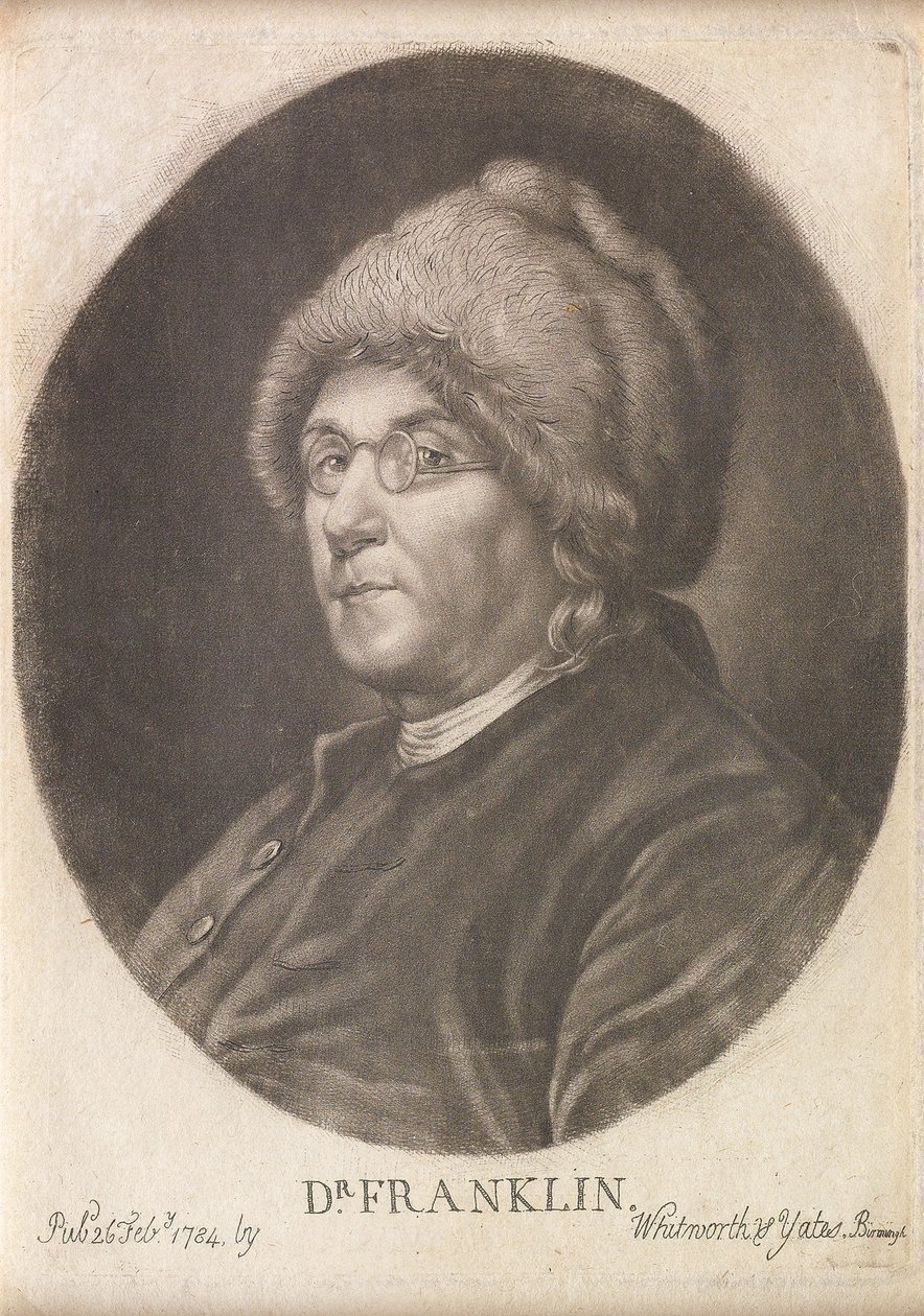 Dr. Franklin, 1784 (mezzotinta) alkotó: English School
