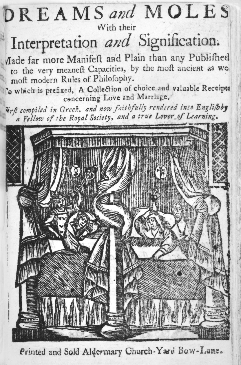 Álmok és vakondok, címlap, 1750 körül (fametszet) alkotó: English School
