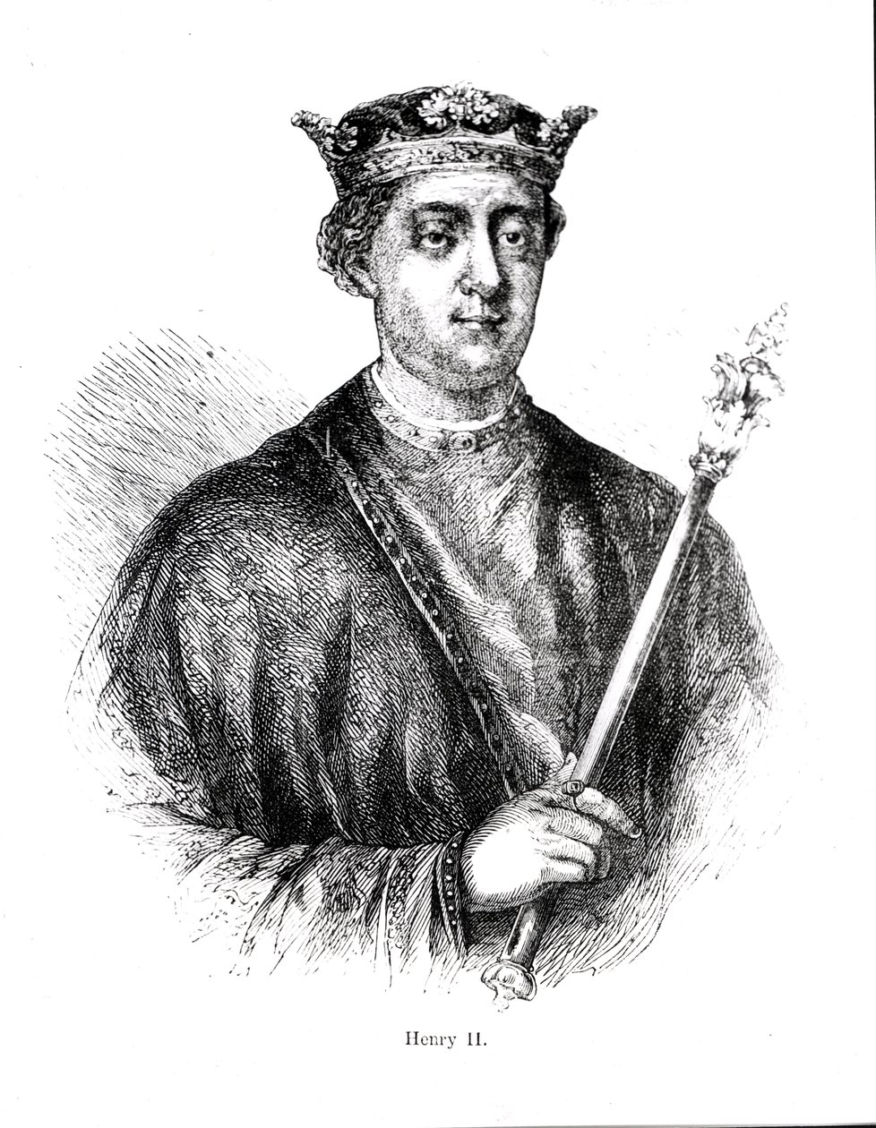 II. Henrik (1133-89) (metszet) (bundw fotó) alkotó: English School