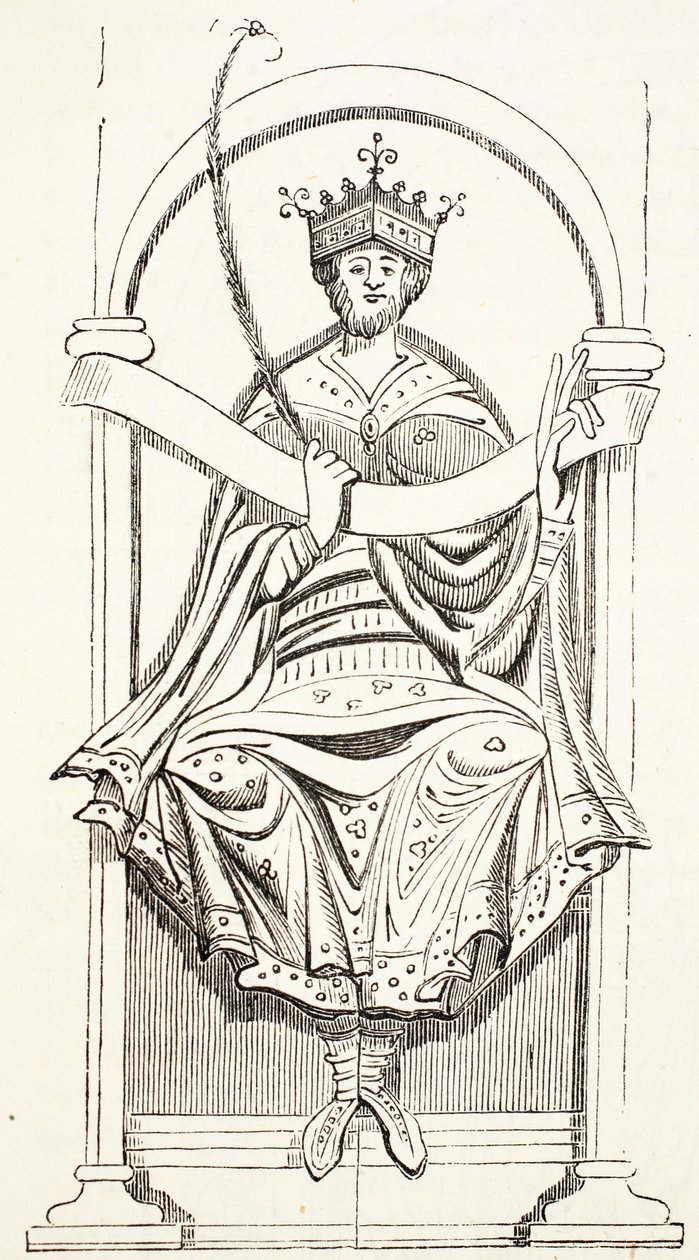 Edgar király (a Cotton MS-ből) alkotó: English School