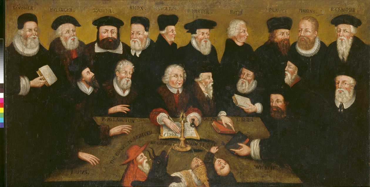 Protestáns reformátorok, 1654 körül (olaj, tábla) alkotó: English School