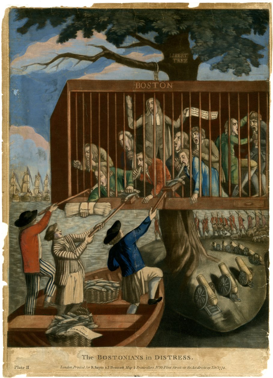 The Bostonians in Distress, 1774 alkotó: English School