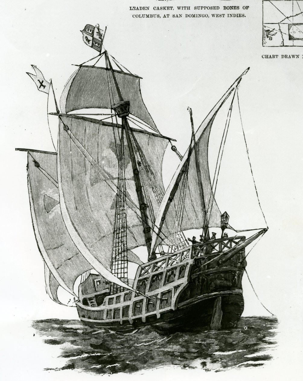A Caravel "Santa Maria" (metszet) alkotó: English School